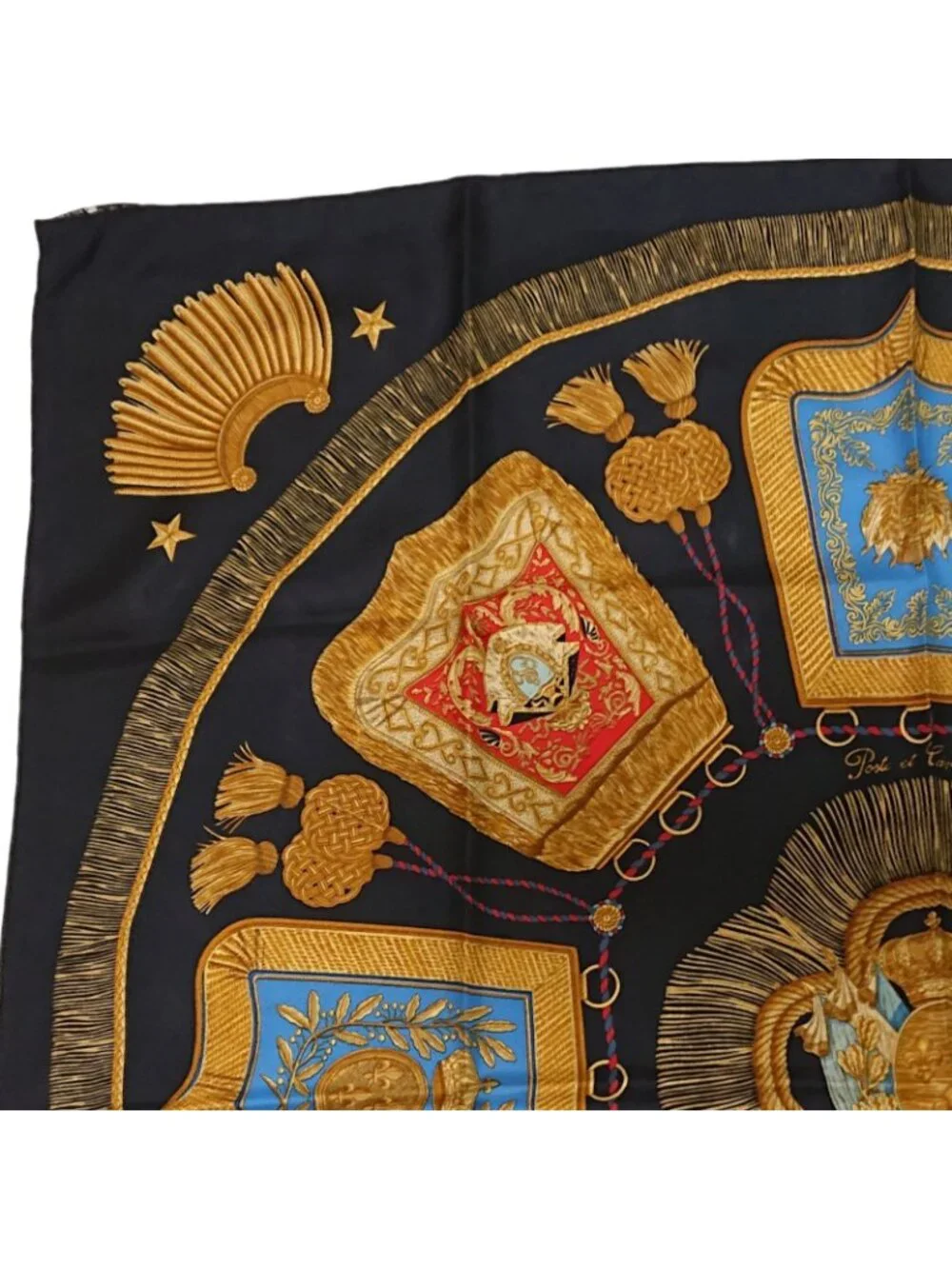 Hermes Carre 90 Poste de Cavalerie Post de Cava Roulis Silk Scarf